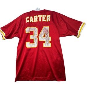 Rare Vtg DALE CARTER #34 Kansas City Chiefs Jersey Size Large 14-16 Logoathletic